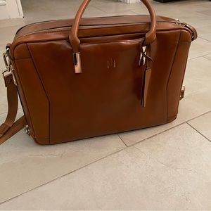 La Mansio brown leather convertible laptop/work tote, backpack, briefcase